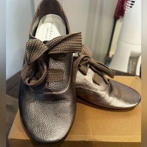 Another Sole rose gold metallic lace up leather shoe, size 39, 8.5